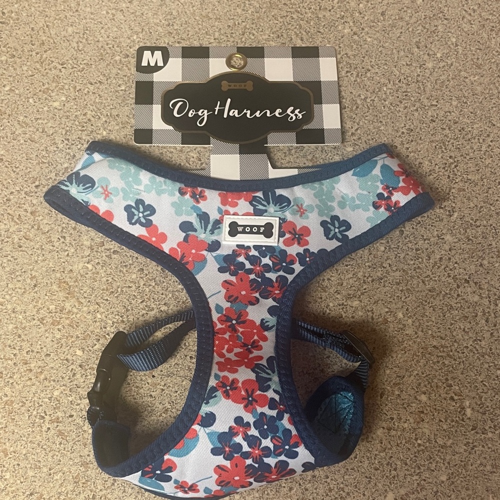 Woof Hawaiian Floral Dog Harness
